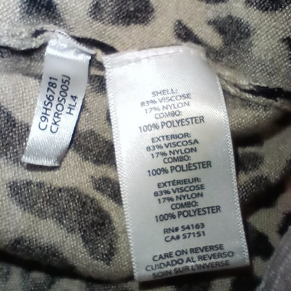 Calvin Klein Women's Small Layered Sweater Blouse Animal Leopard Cheetah Print - Picture 6 of 6